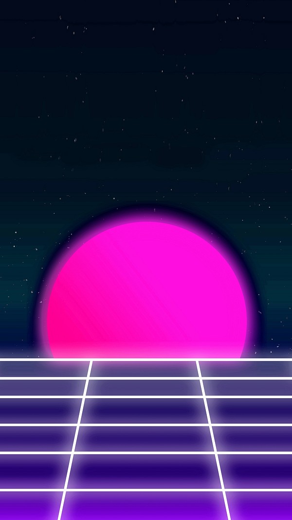 Retro futurism iPhone wallpaper, 80s | Free Photo - rawpixel