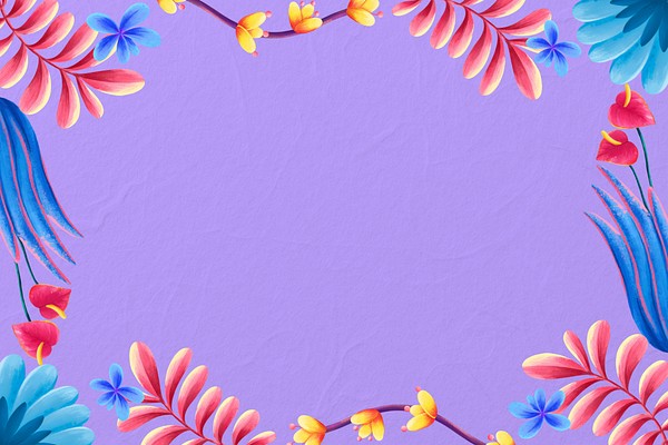 Tropical Flowers Frame Background Purple Premium Photo Illustration Rawpixel 5894