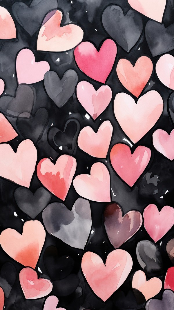 Hearts black color abstract shape | Free Photo Illustration - rawpixel
