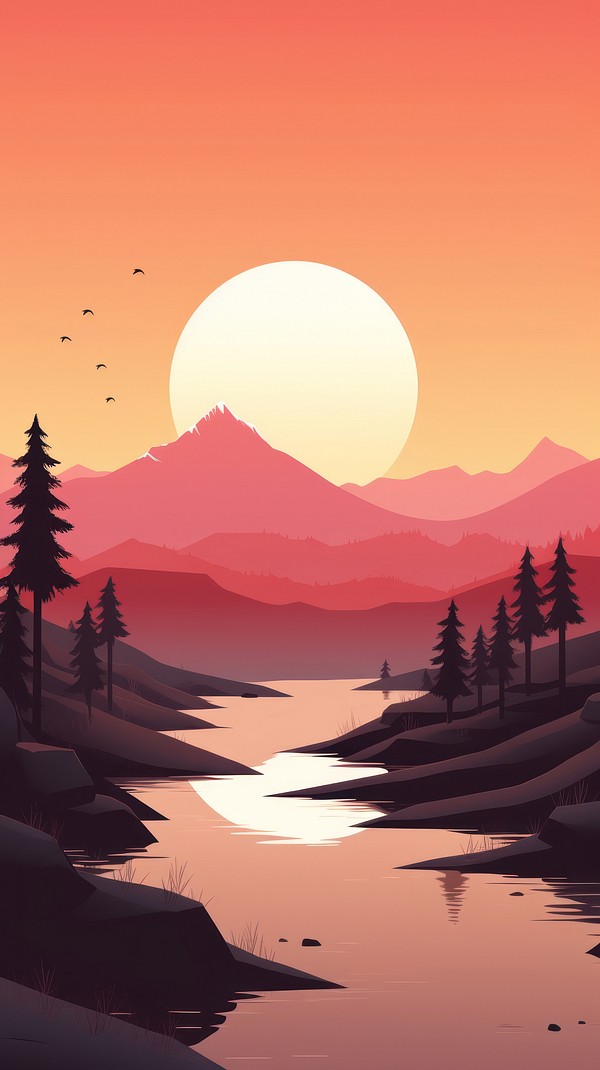 Landscape sunset outdoors nature | Premium Photo Illustration - rawpixel