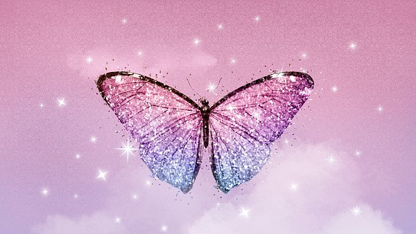 Pink butterfly computer wallpaper, aesthetic | Premium Photo - rawpixel