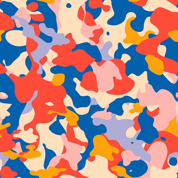 Pop Color Camouflage Seamless Pattern 