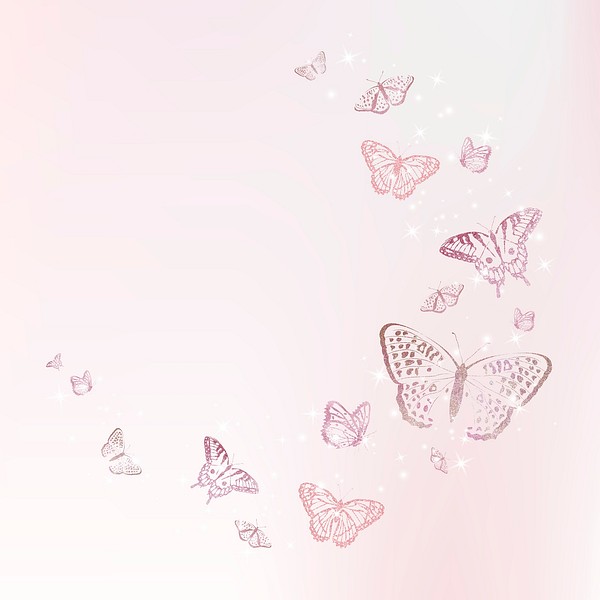 Pink aesthetic butterfly border frame, | Premium PSD - rawpixel
