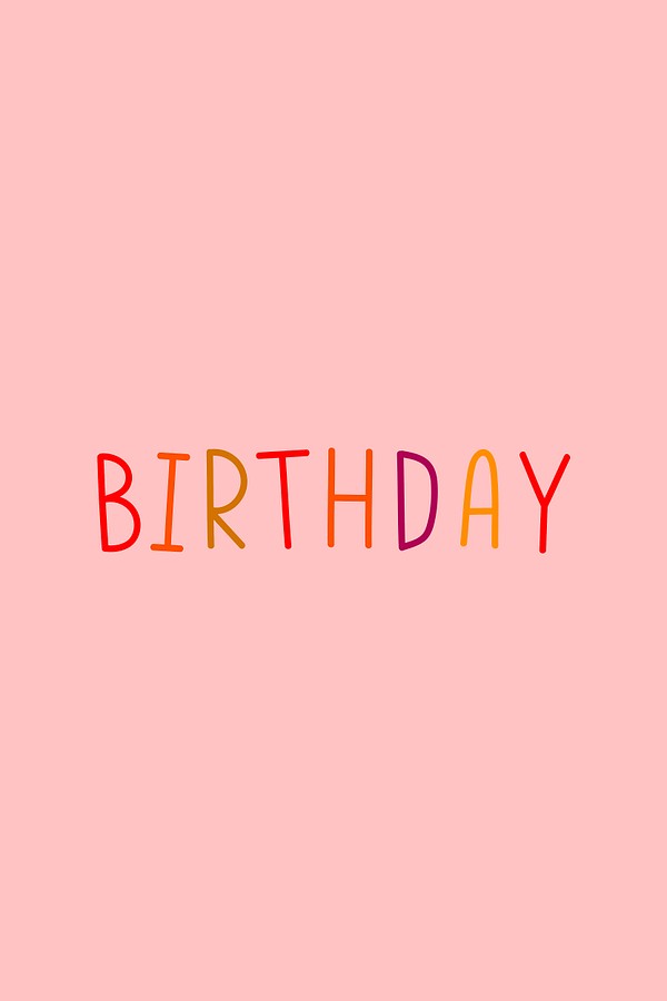 Birthday colorful word clipart typography | Free Photo - rawpixel