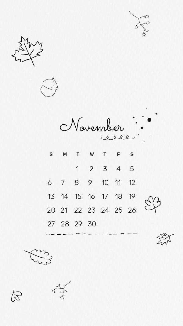 Cute November 2022 calendar template, | Free PSD Template - rawpixel