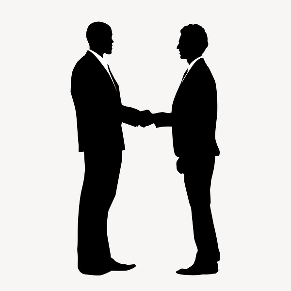 Businessmen shaking hands silhouette clipart, | Free Photo - rawpixel