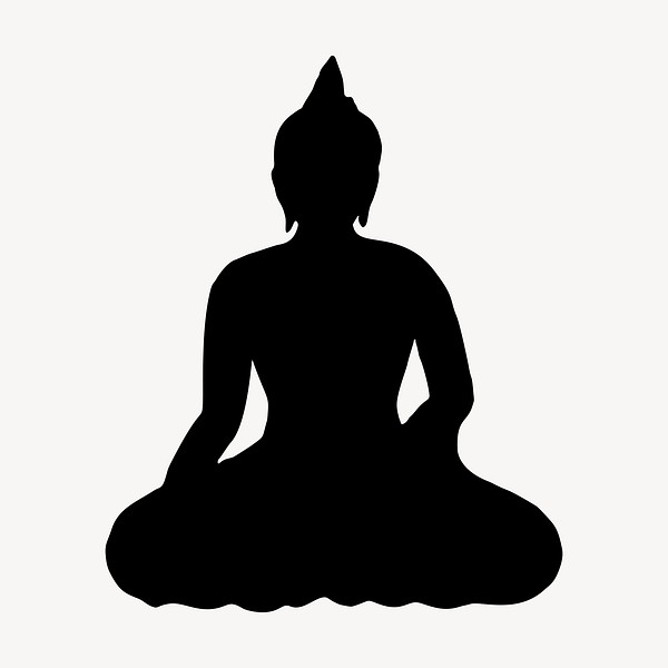 Sitting Buddha silhouette clipart, religious | Free Photo - rawpixel