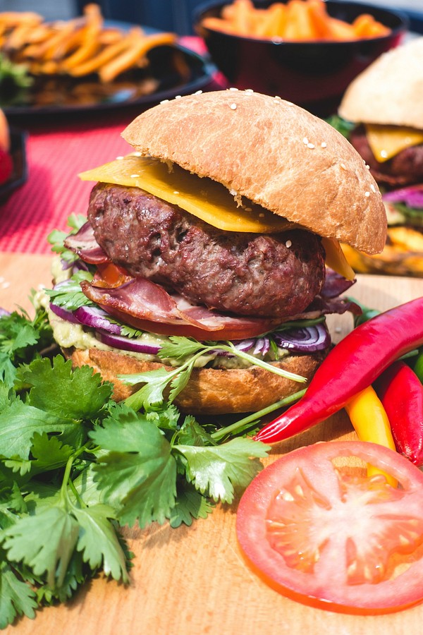 Burger cheddar cheese food photography Free Photo rawpixel