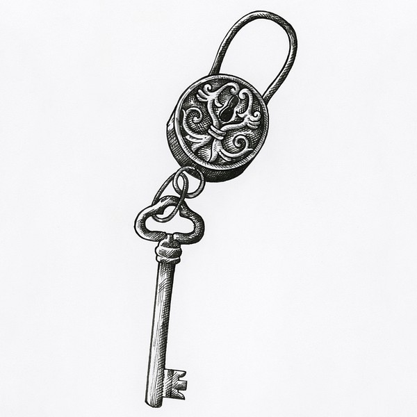 Hand drawn key isolated background | Free Photo Illustration - rawpixel