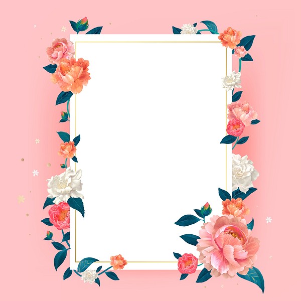 Blank floral frame design vector | Premium Vector - rawpixel