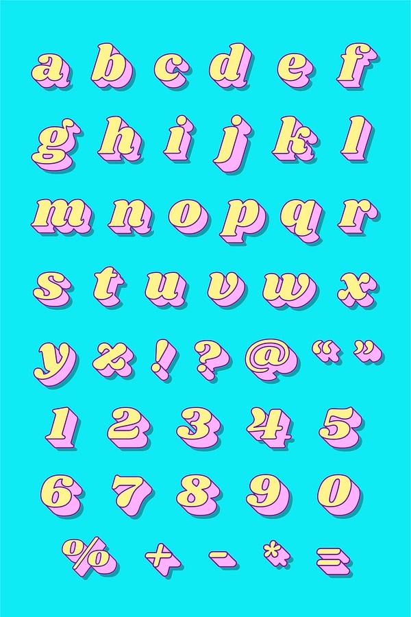 Bold alphabet number set vector | Premium Vector - rawpixel