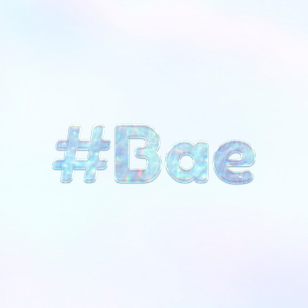 Shiny #Bae text holographic pastel | Free Photo - rawpixel