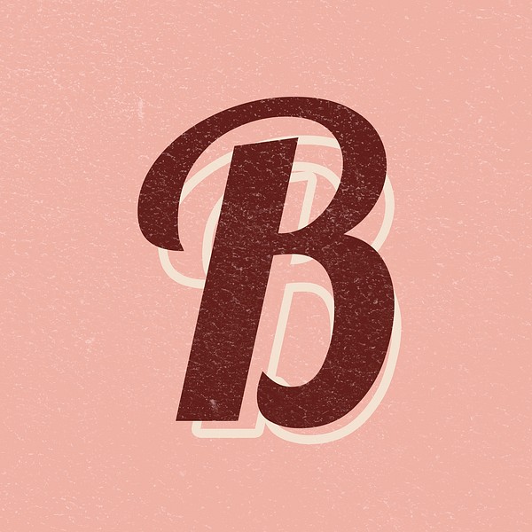 Alphabet letter B vintage handwriting | Premium PSD - rawpixel