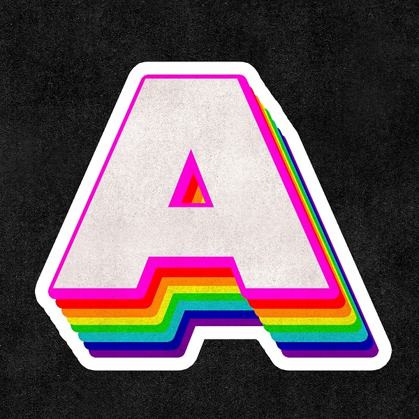 Letter psd rainbow typography gay | Free PSD - rawpixel