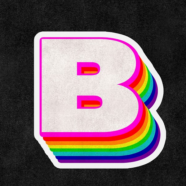 Letter B Psd Rainbow Typography | Free PSD - Rawpixel