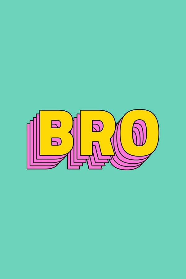 Bro text retro layered typography | Free Photo - rawpixel