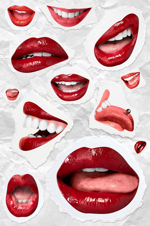 Sticker red lips expression psd | Free PSD - rawpixel