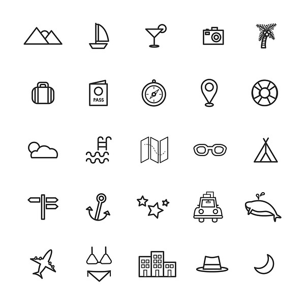 Illustration of travel icons set | Premium Vector - rawpixel