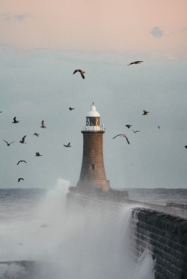 Huge wave hitting a lighthouse | Premium Photo - rawpixel