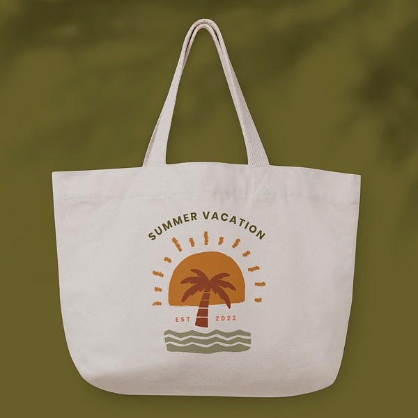 Tote bag mockup, printed summer | Premium PSD Mockup - rawpixel