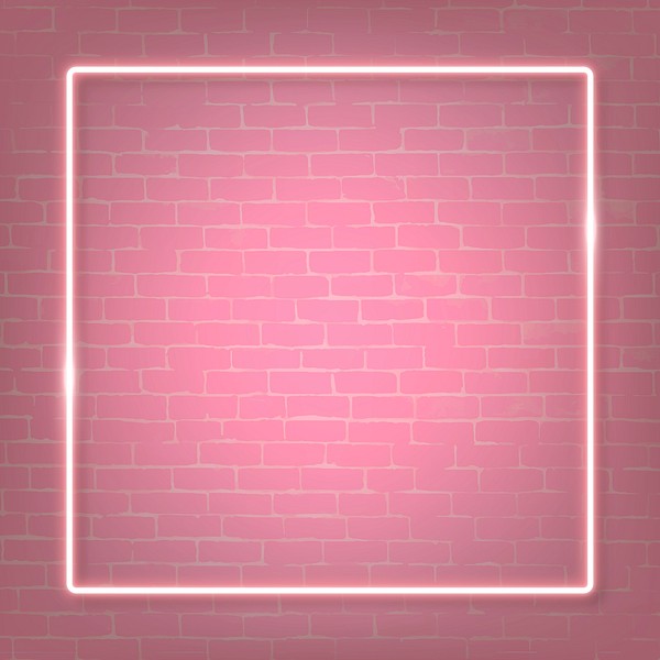 Square pink neon frame on a pink | Premium Vector - rawpixel