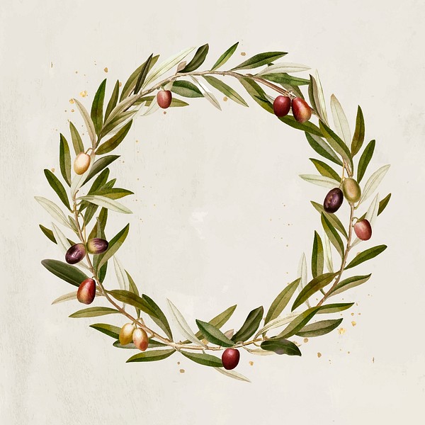 Olive wreath design element vector | Premium Vector - rawpixel