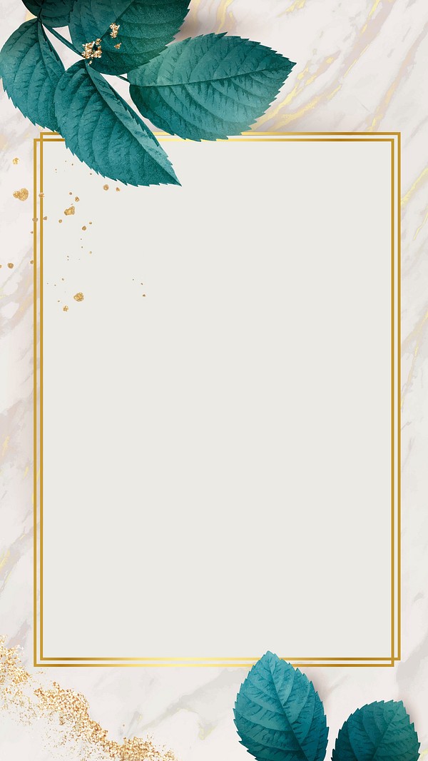 Gold frame foliage pattern mobile | Premium Vector - rawpixel