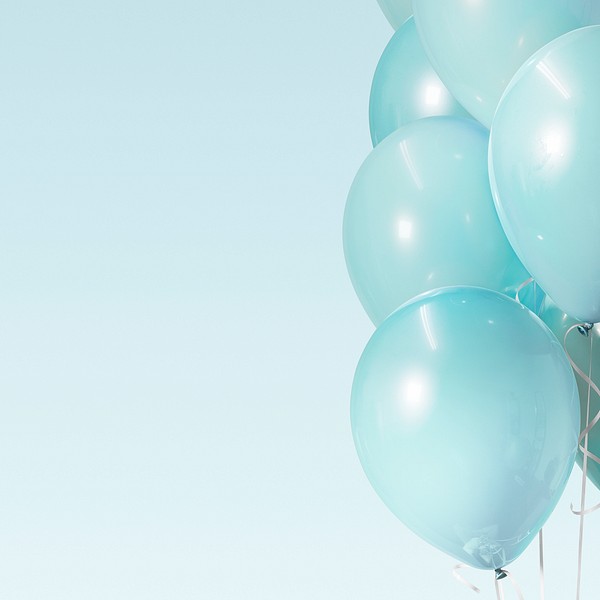 Pastel blue balloons banner mockup | Premium PSD - rawpixel