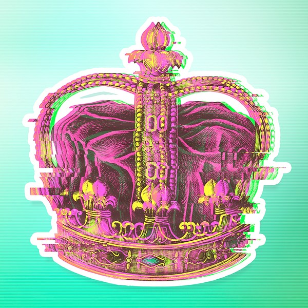 Royal crown glitch effect sticker | Premium PSD - rawpixel