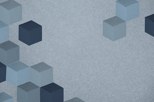 Blue paper craft cubic patterned | Premium PSD - rawpixel