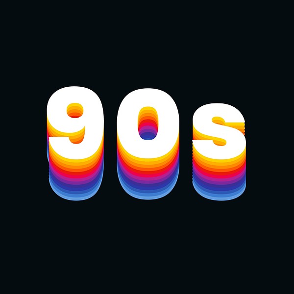 90s text in colorful retro | Free Photo - rawpixel