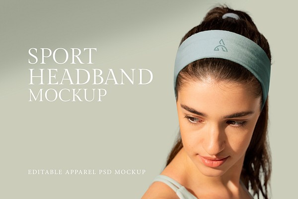 Headband mockup psd woman sport | Premium PSD - rawpixel