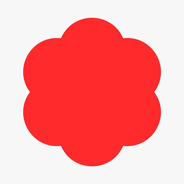 Flower shape badge clipart, red Free Photo rawpixel