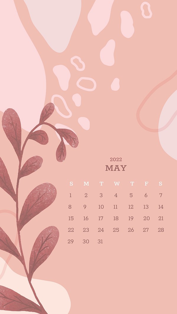 Botanical Abstract May Monthly Calendar 