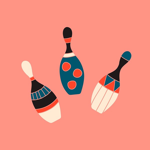 Bowling pin juggling illustration sticker, Premium Vector