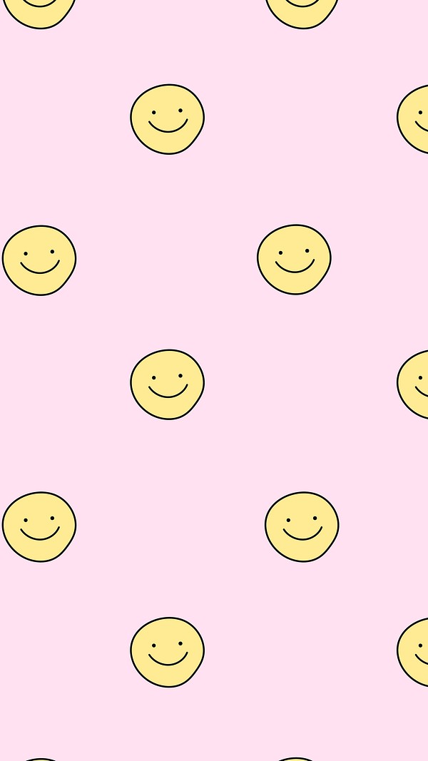 Smiling face pattern mobile wallpaper, | Free Photo - rawpixel