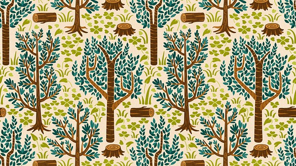 Vintage tree pattern HD wallpaper, | Premium Photo Illustration - rawpixel