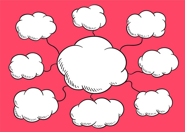 Cloud speech bubble illustration | Premium Vector - rawpixel