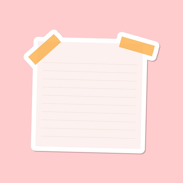 Pink lined notepaper journal sticker | Free Vector - rawpixel