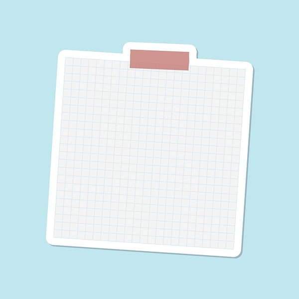 White grid notepaper journal sticker | Premium Vector - rawpixel