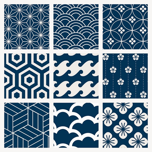 Japanese-inspired pattern vector set | Premium Vector - rawpixel