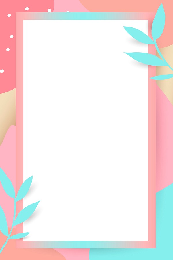 Rectangle leafy Memphis frame vector | Premium Vector - rawpixel