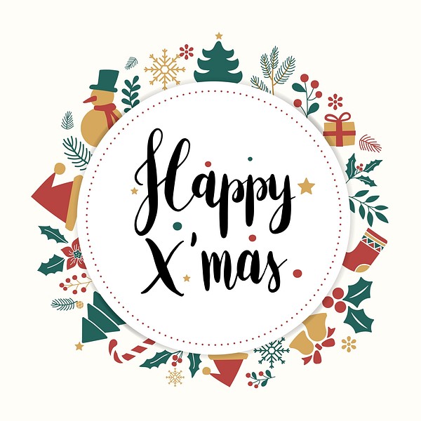 Happy Xmas greeting badge vector | Premium Vector - rawpixel