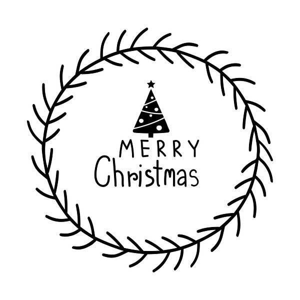 Merry Christmas greeting badge vector | Free Vector - rawpixel