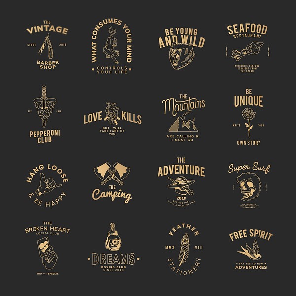 Motivational vintage badge set logo | Premium Vector - rawpixel