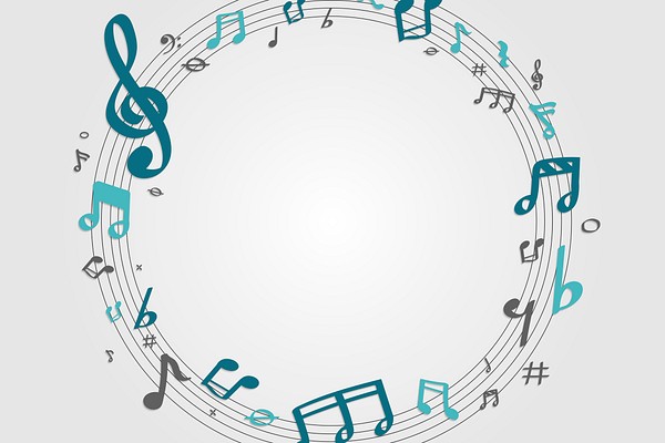 Blue music notes round badge | Free Vector - rawpixel