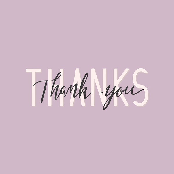 Thank you purple typography vector | Premium Vector - rawpixel