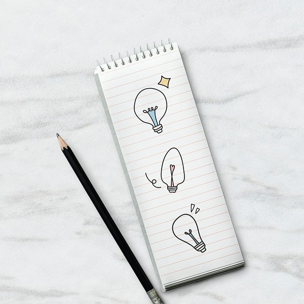 Creative light bulb doodle vector | Premium PSD Mockup - rawpixel