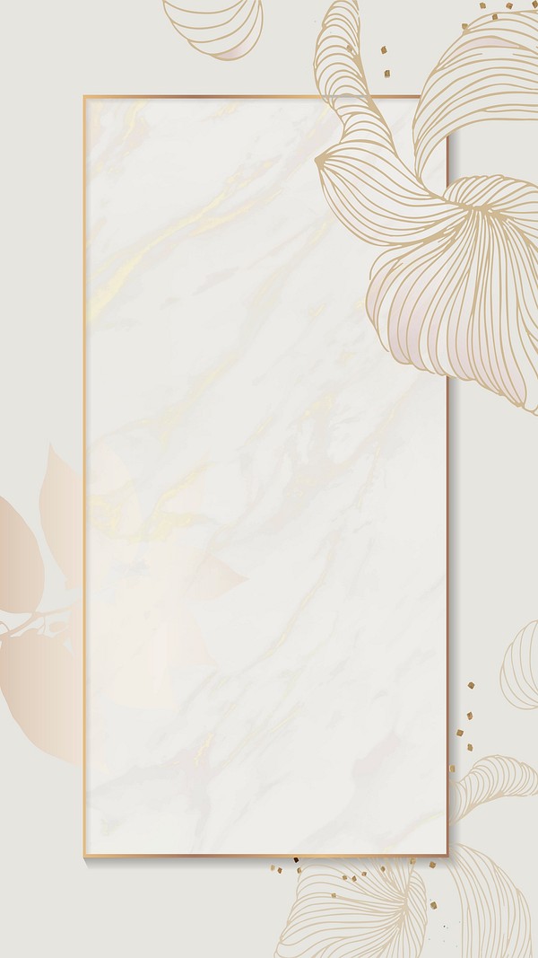 Golden floral rectangle frame mobile | Premium PSD - rawpixel