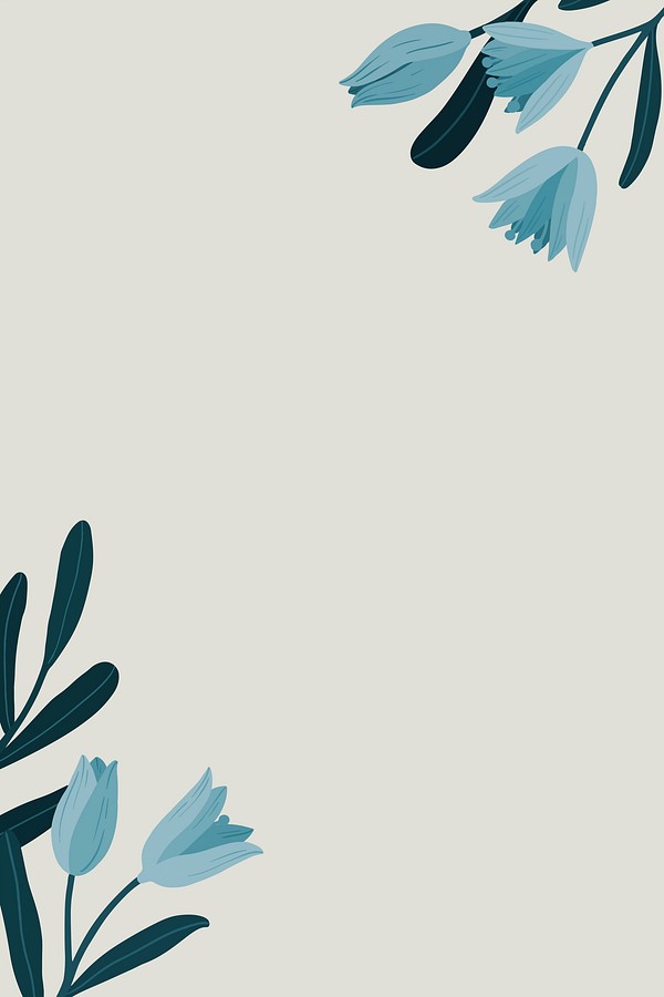 Blue botanical copy space on a gray | Free Vector - rawpixel